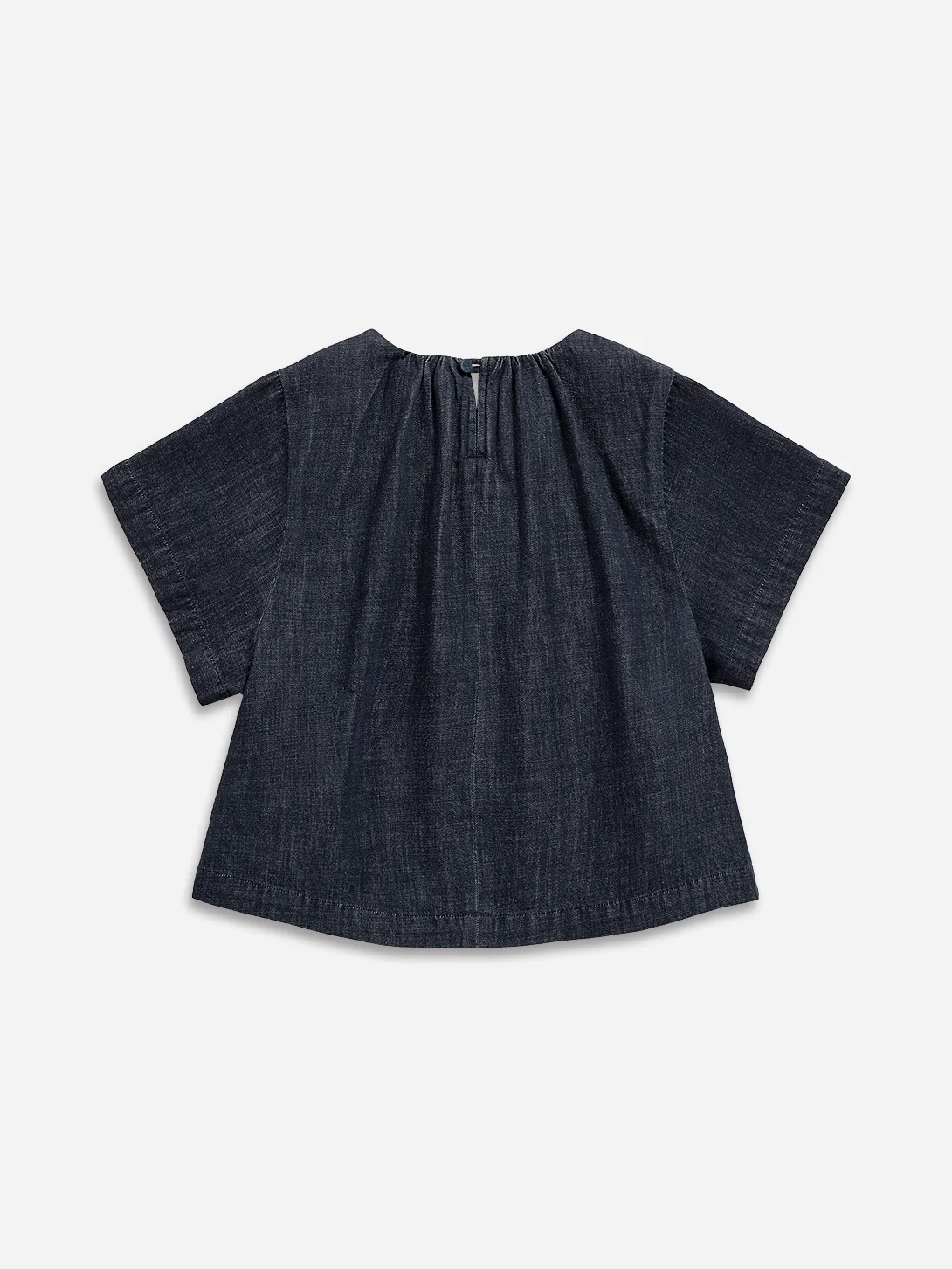 Gathered Neck Denim Top - Image 5