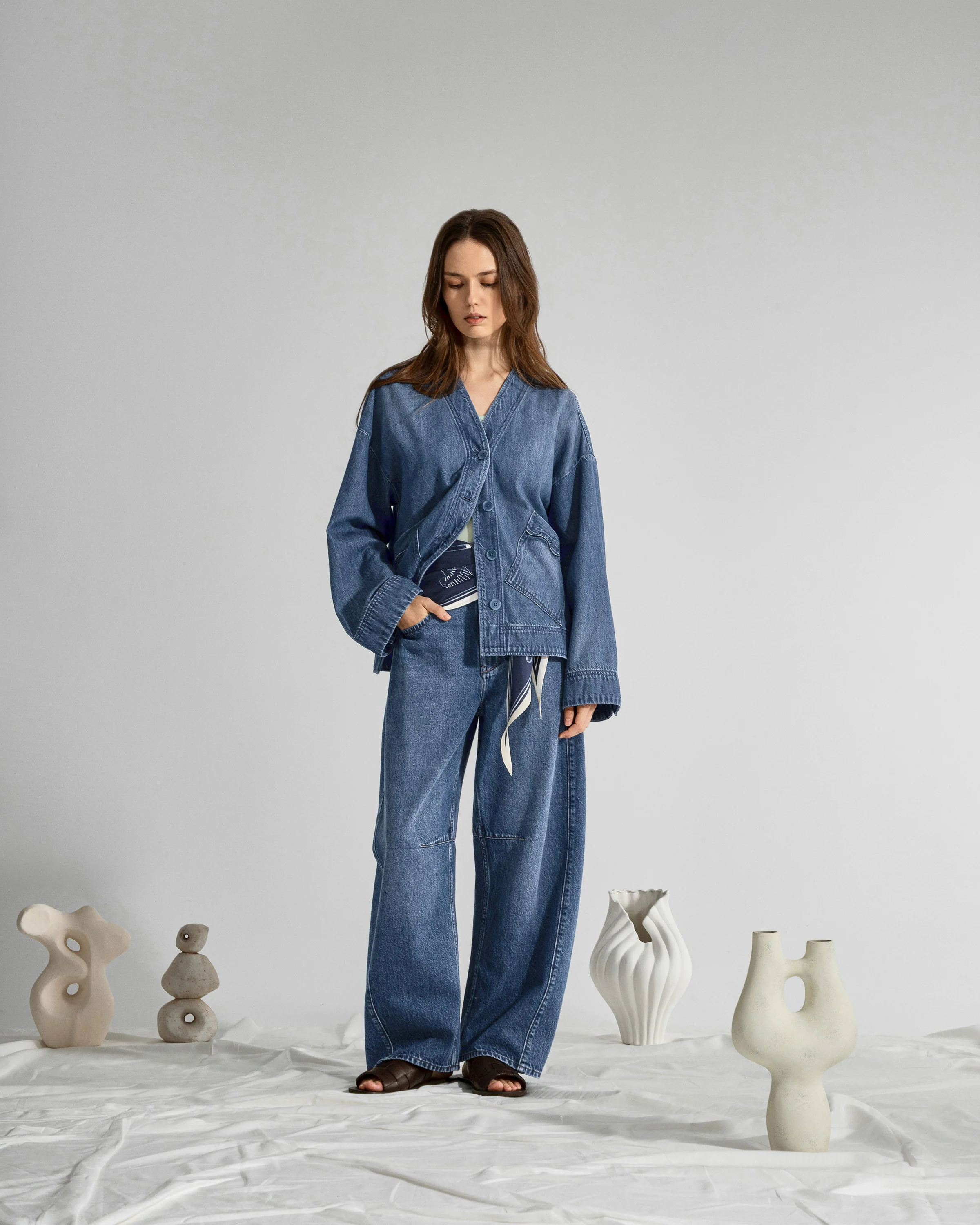 Motif Sleeve Denim Jacket - Image 3