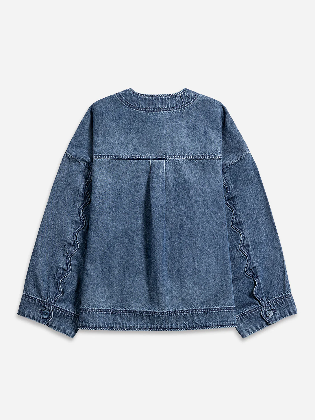 Motif Sleeve Denim Jacket - Image 5