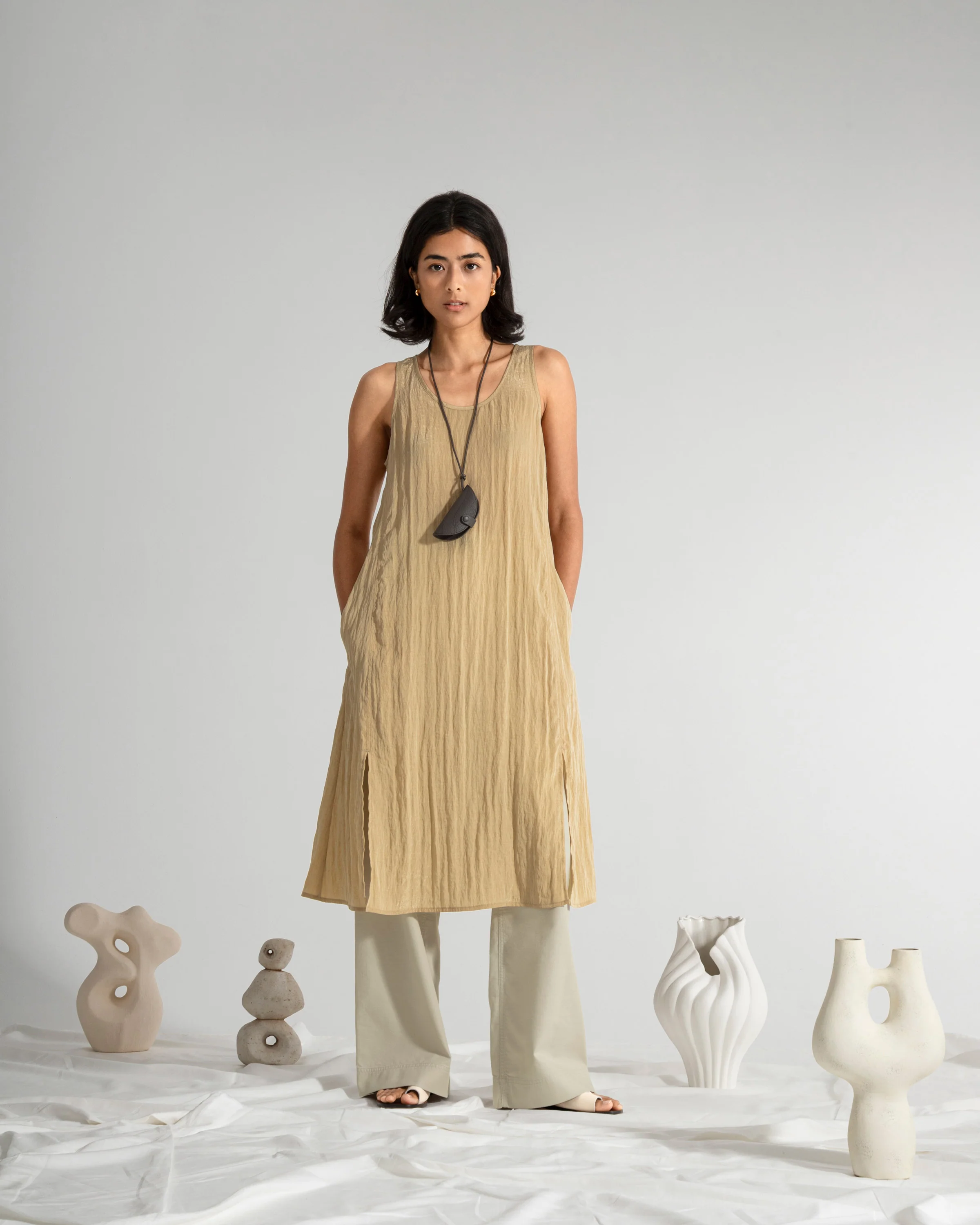 Crinkle Slit Dress - Image 2
