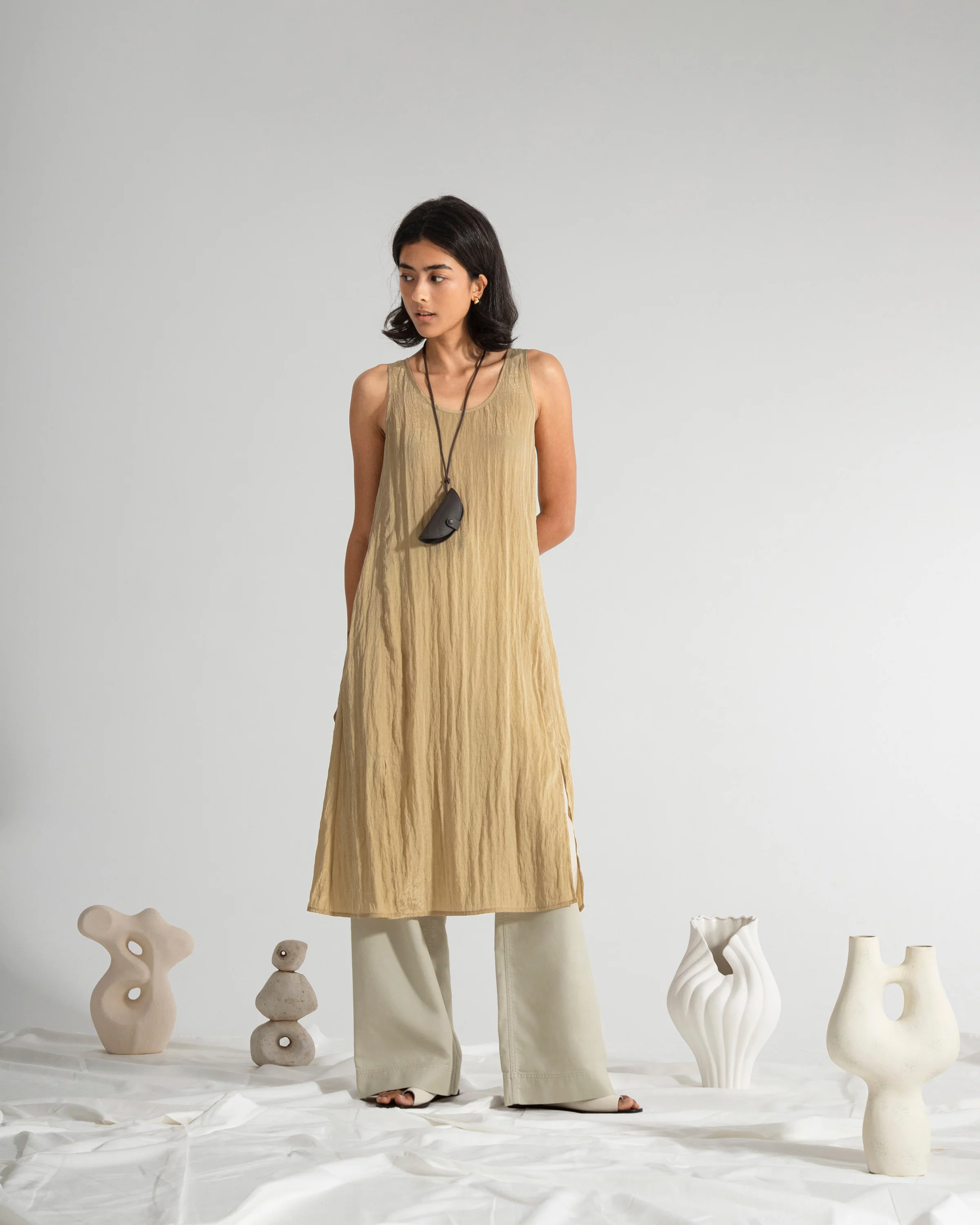 Crinkle Slit Dress - Image 4