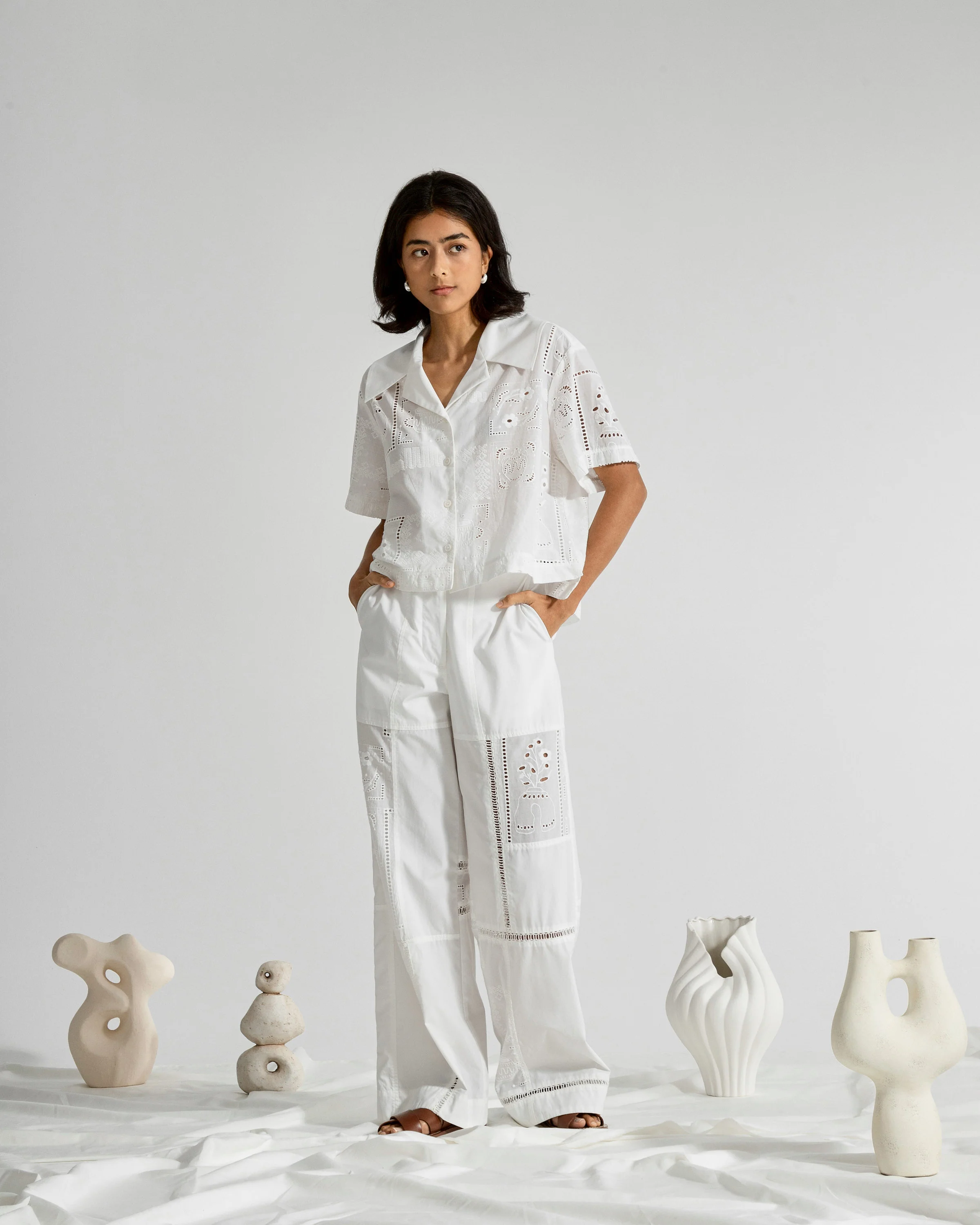 Patchwork Oeuvres Pants - Image 2