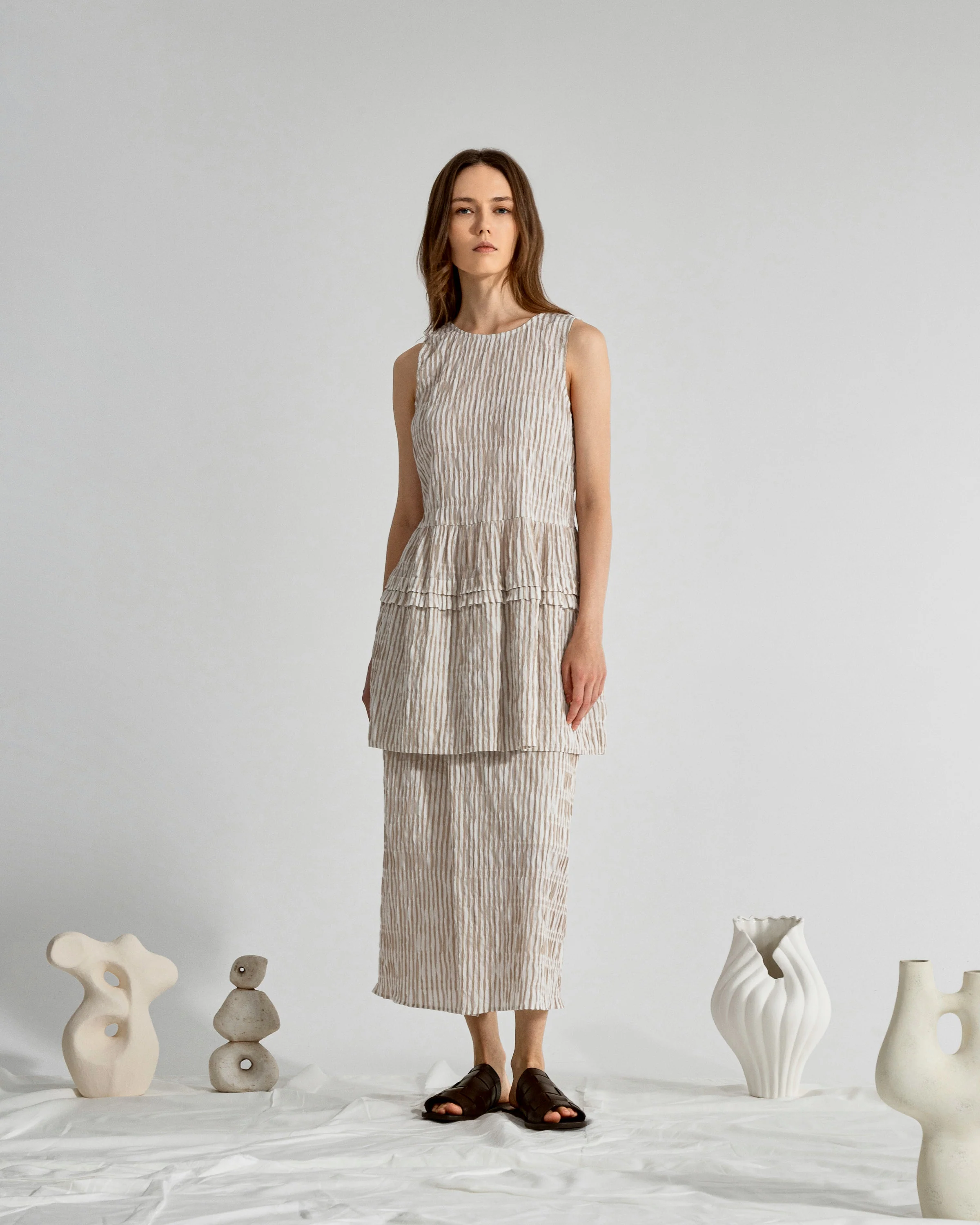 Striped Overlap Skirt - Image 2