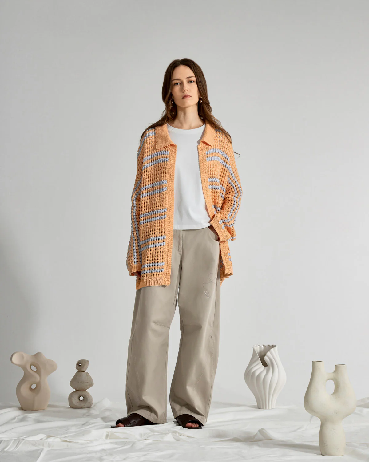 Striped Cocoon Cardigan - Image 3