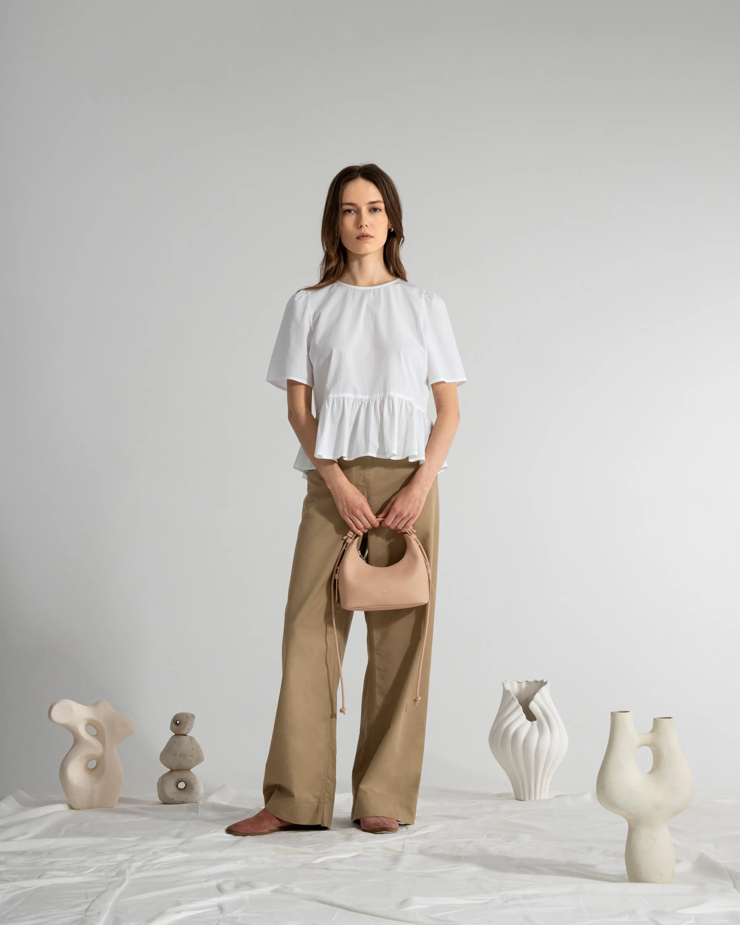 Puff Sleeves Gathered Blouse - Image 2