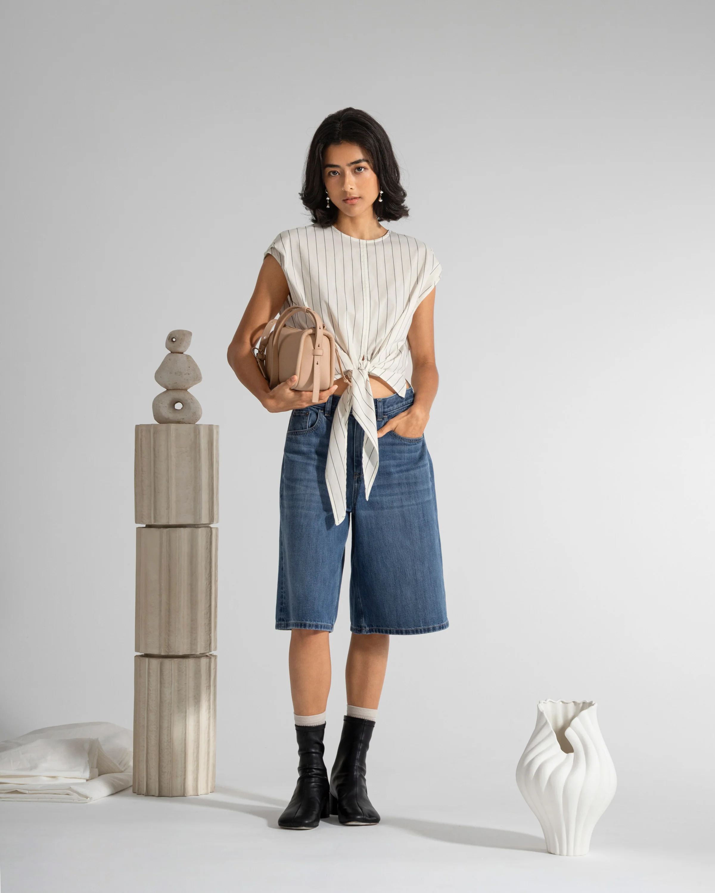 Striped Tie Waist Top - Image 3