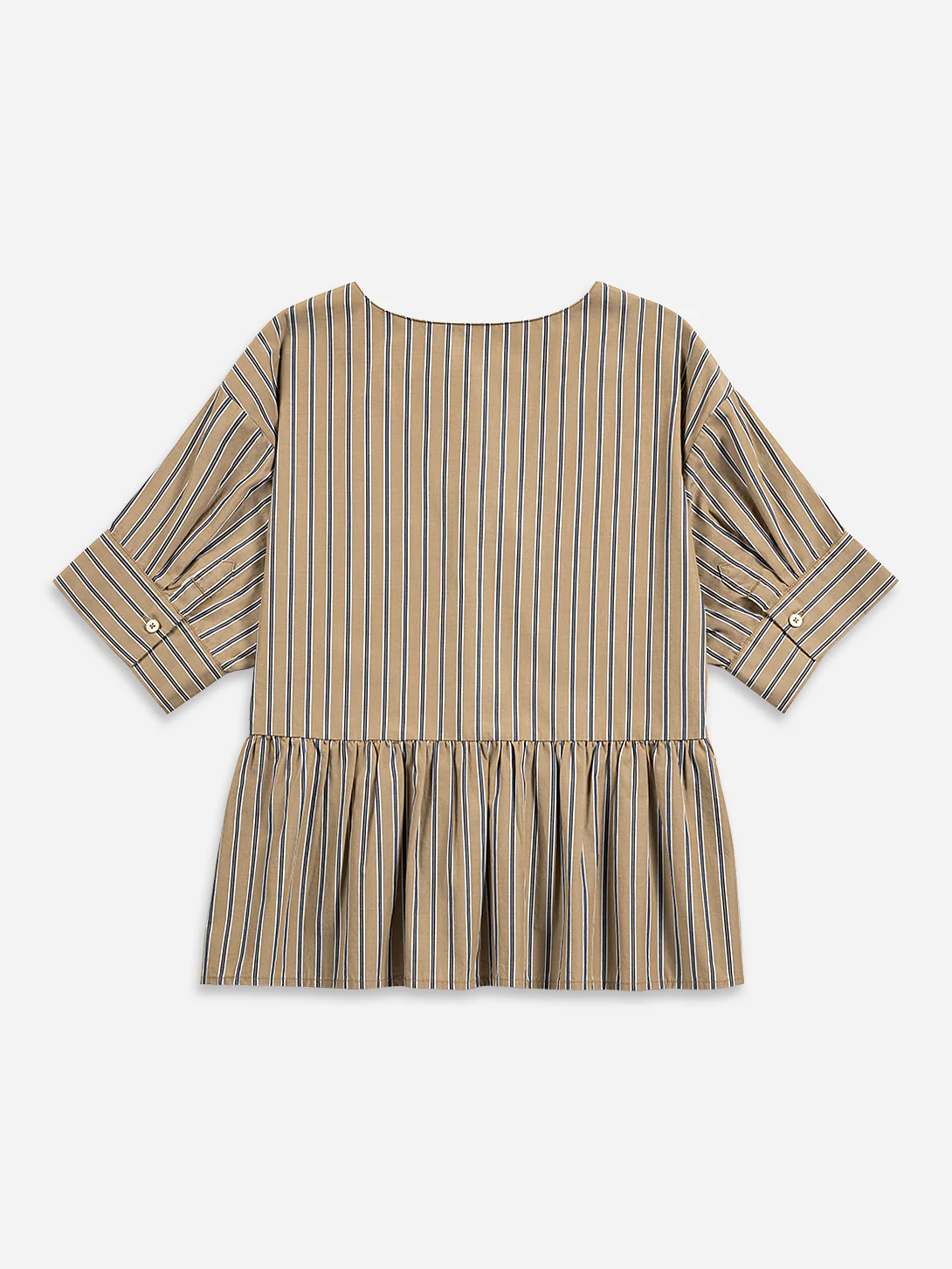Stripe Gathered Blouse - Image 4