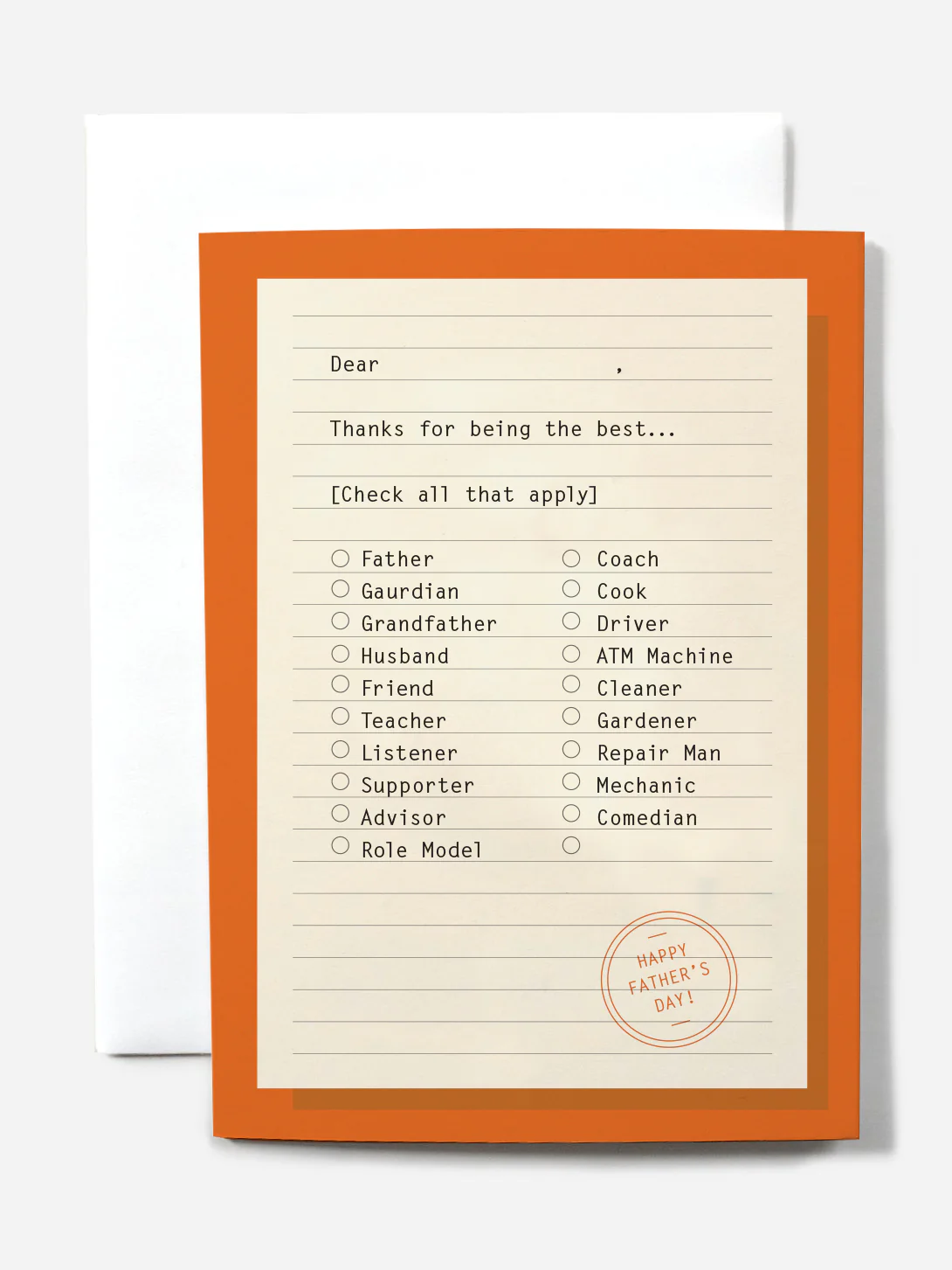 Father's Day Checklist Greeting Cards