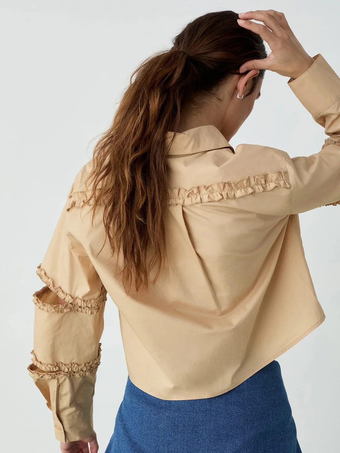 Muna Sand Cut Out Shirt - Image 3