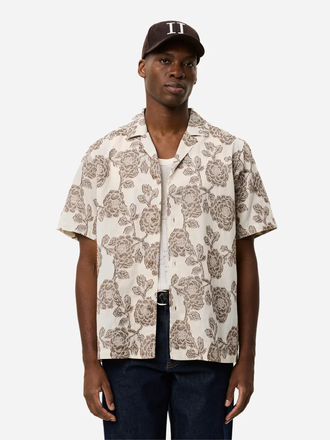 Lesley Flower Jacquard SS Shirt - Image 2
