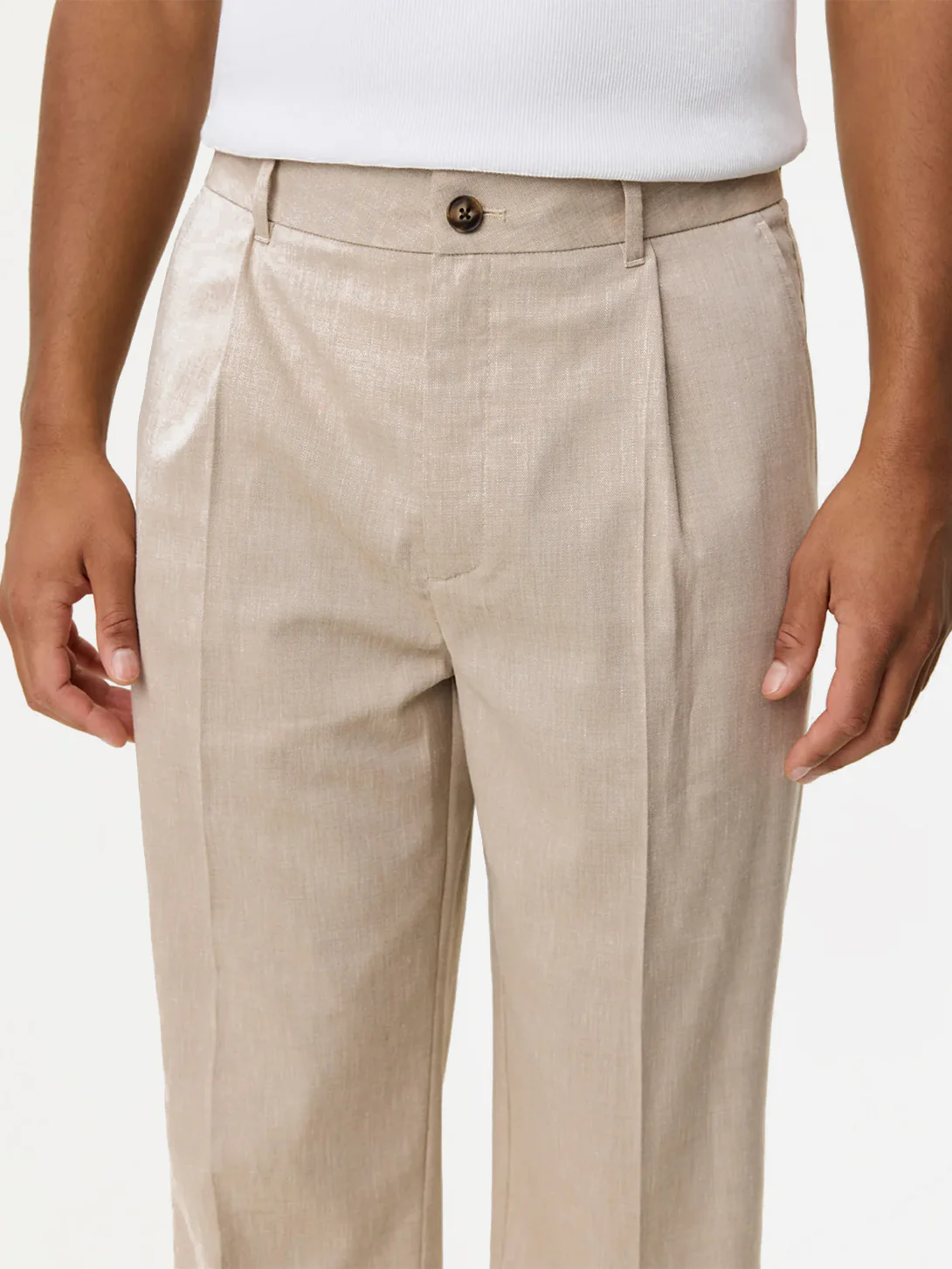 Reece Pleated Slub Suit Pants - Image 2