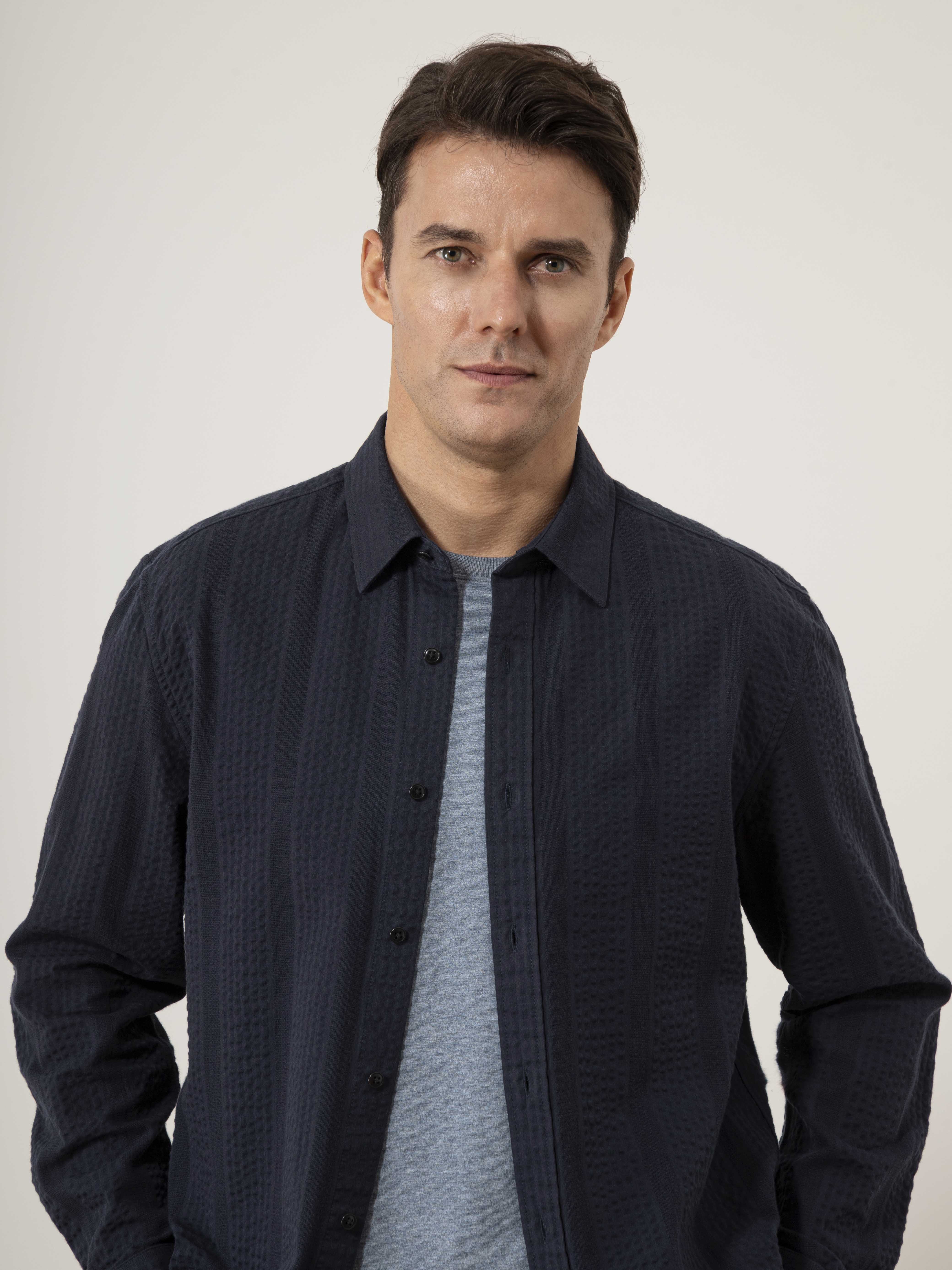 Varick Dobby Stripe Overshirt - Image 3