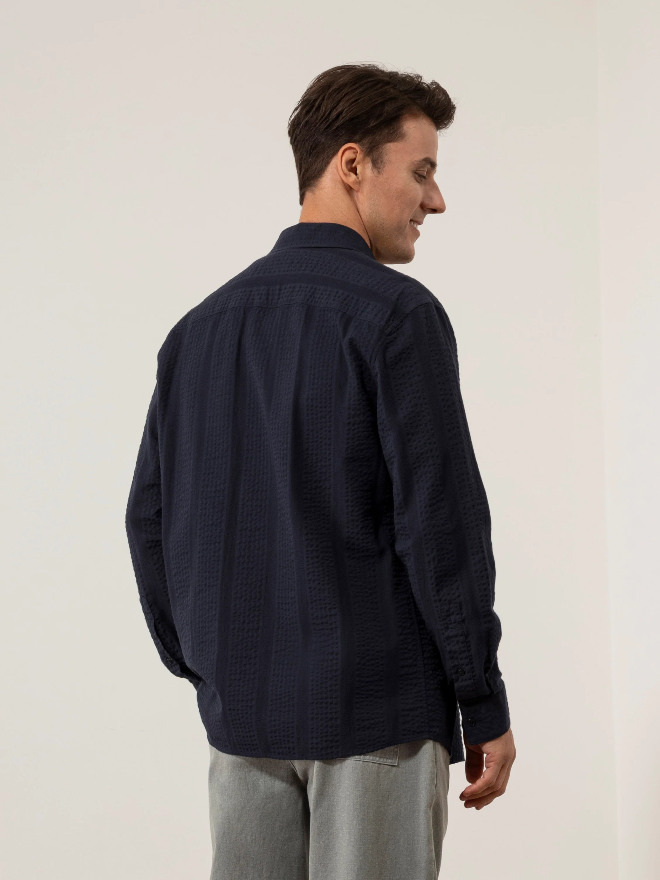 Varick Dobby Stripe Overshirt - Image 4