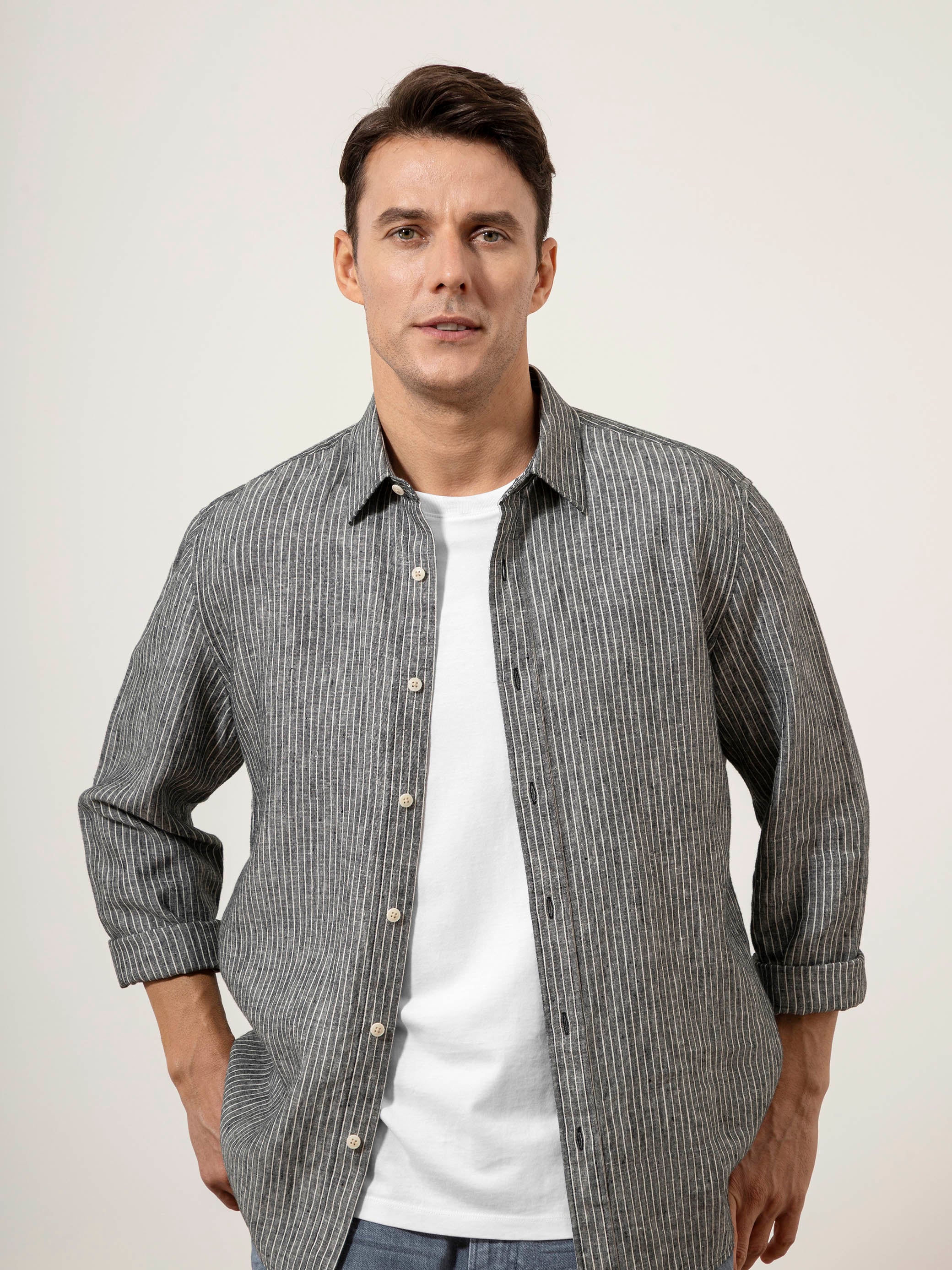 Varick Pinstripe Overshirt - Image 3