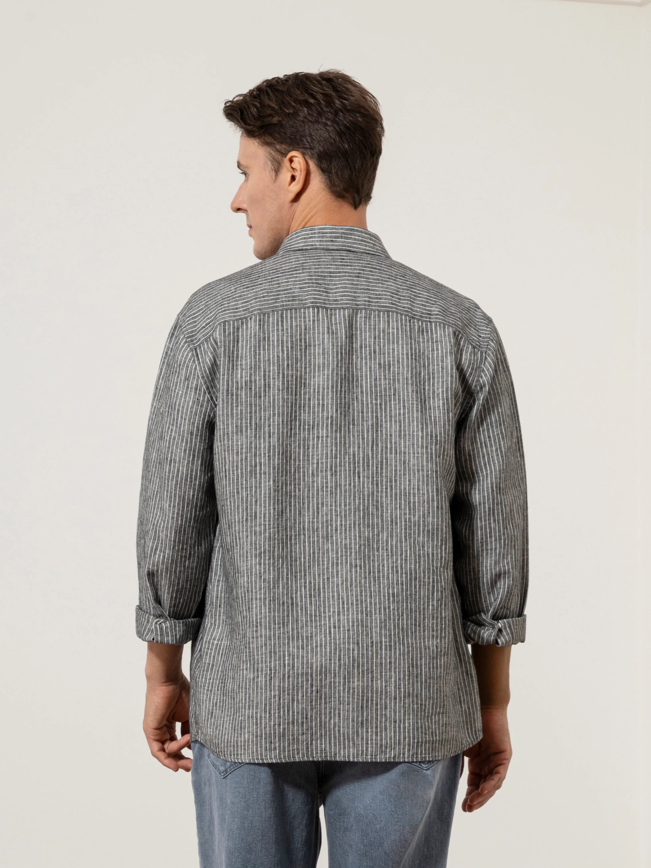 Varick Pinstripe Overshirt - Image 4